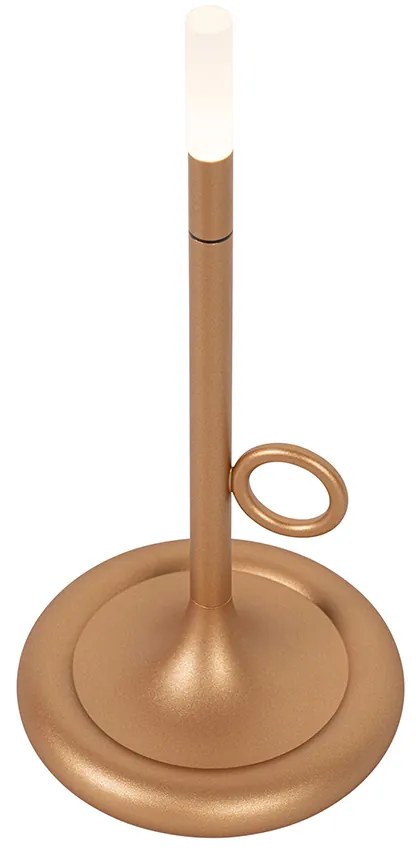 Buiten tafellamp goud incl. LED met touch dimmer oplaadbaar - Sjarel