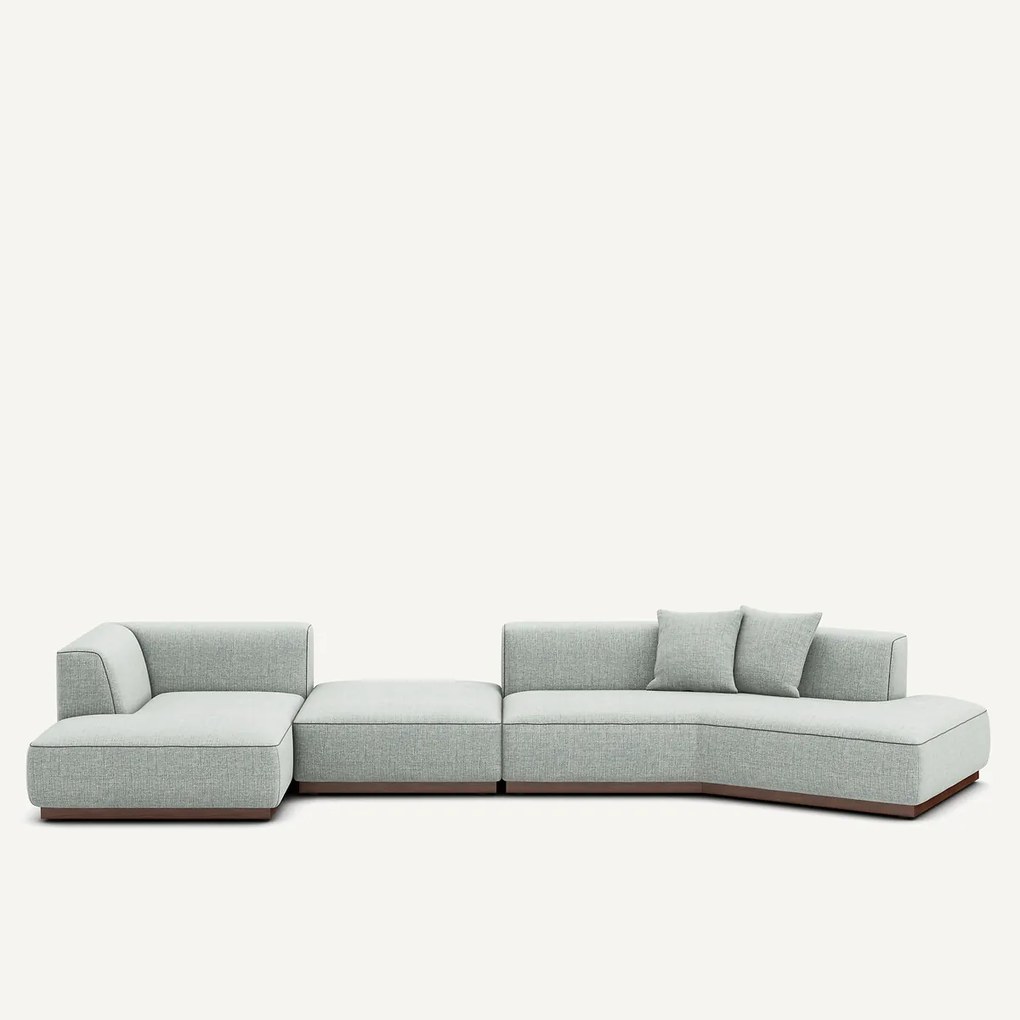 Open hoekbank links XL in gevlekte canvas, Jacopo