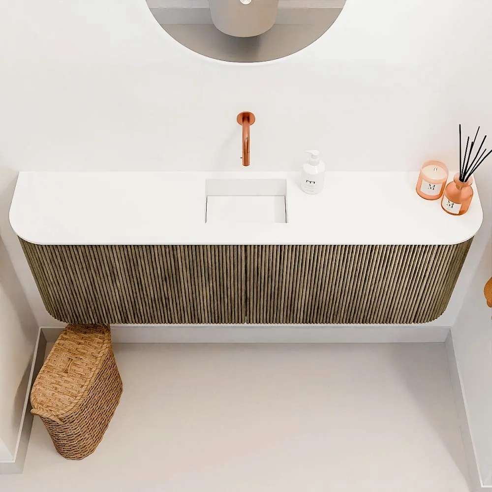 Mondiaz Joya 125cm toiletmeubel ronding links/rechts dusk met wastafel faye midden zonder kraangat talc