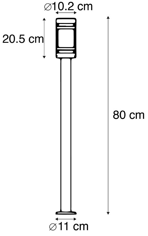 Moderne buitenlamp zwart 80 cm IP44 - Gleam Modern E27 IP44 Buitenverlichting cilinder / rond