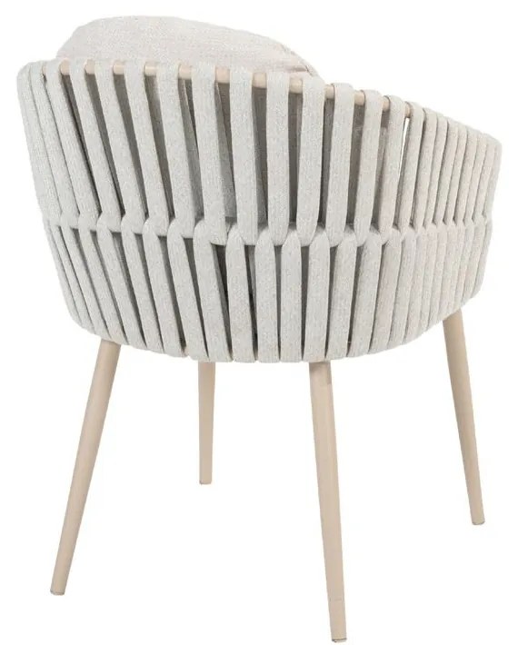 Taste by 4 Seasons Eva tuinset latte met Minerva tafel met Robusto teakhouten blad 280 cm SALE Tuinset beige weerbestendig