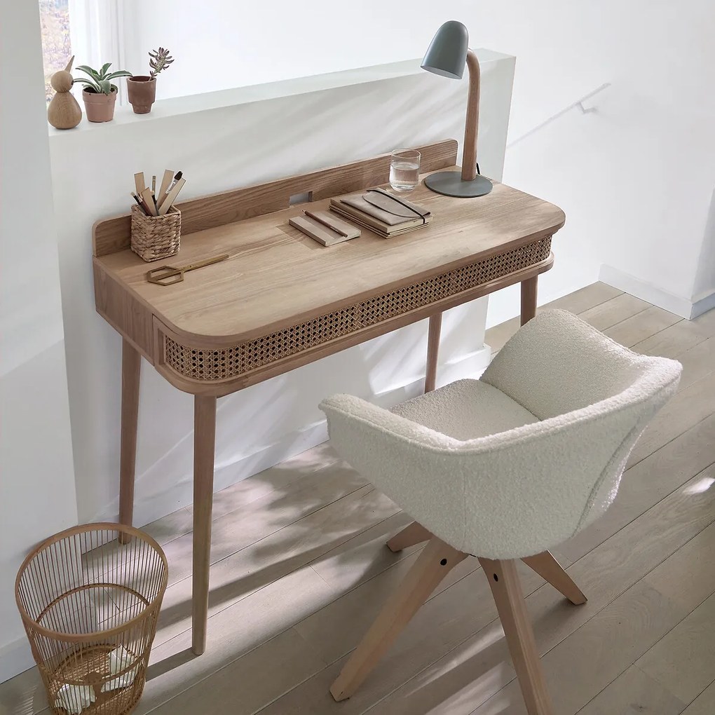 Bureau, 1 lade, rotan riet, Laora