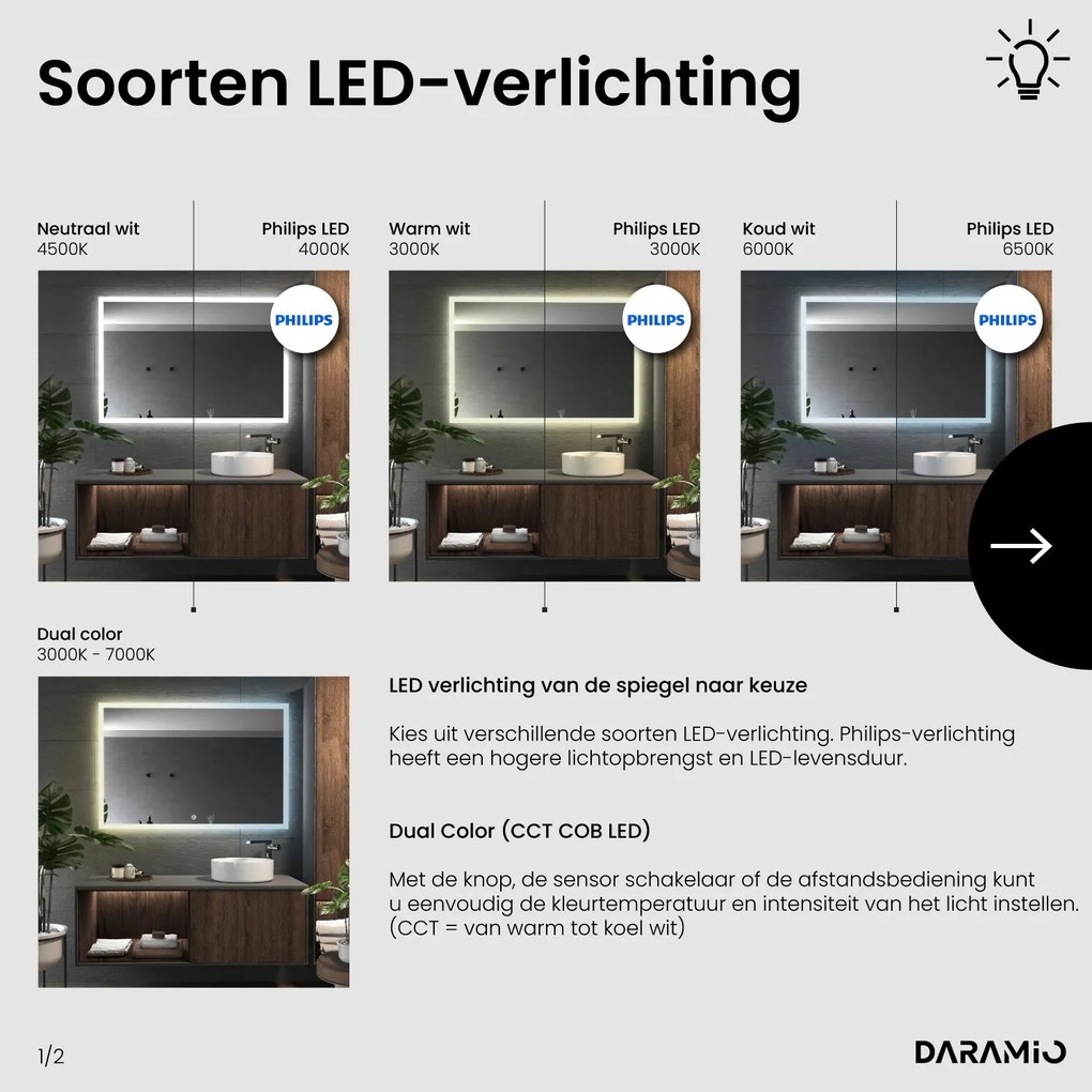 Spiegel met verlichting F1