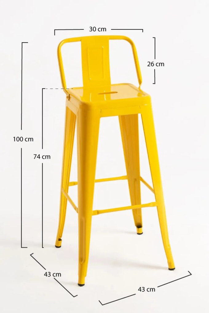 Set 4 Krukken Torix Rugleuning