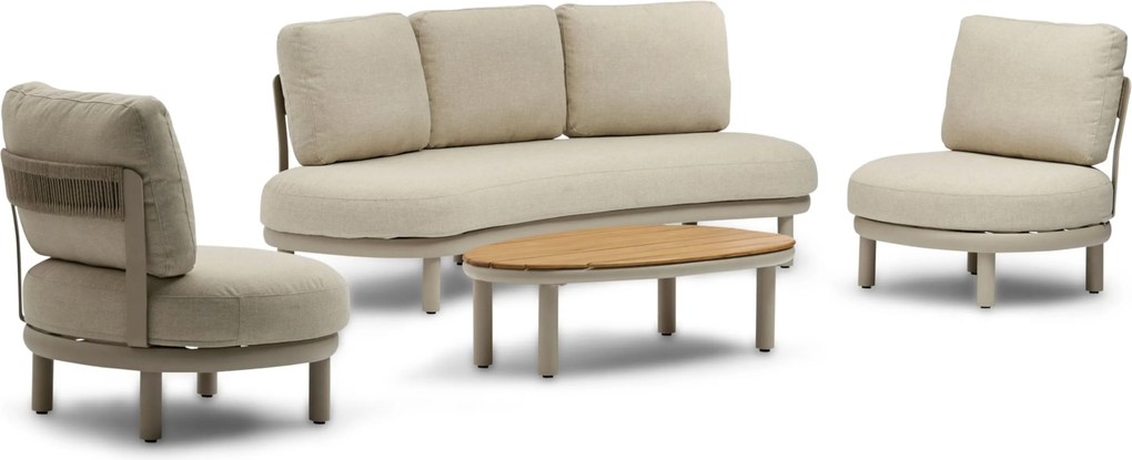 Stoel en Bank Loungeset 5 personen Rope Zand/Beige  Coco Almara