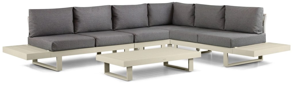 Hoek loungeset 6 personen Aluminium Taupe  Lifestyle Garden Furniture Lorenzo
