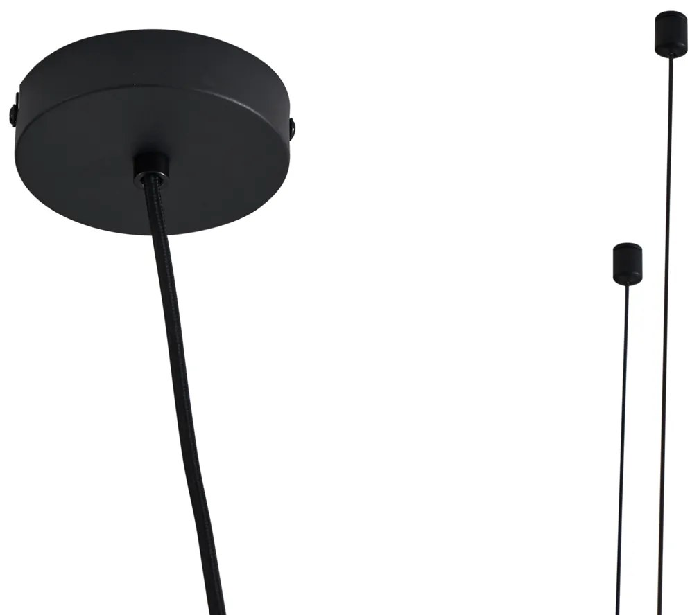 Moderne hanglamp zwart met smoke glas 5-lichts - Hybrid