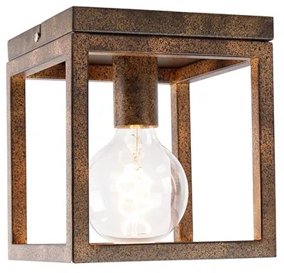 Industriële plafondlamp roestbruin - Cage