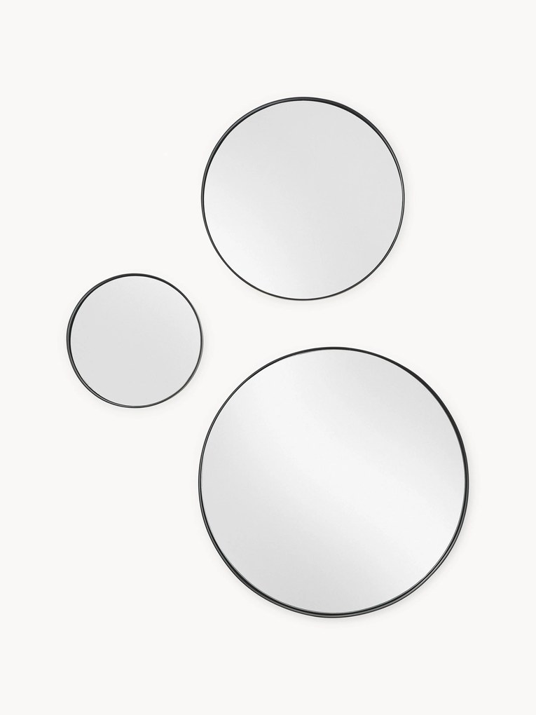 Ronde wandspiegelsset Lacie, 3-delig