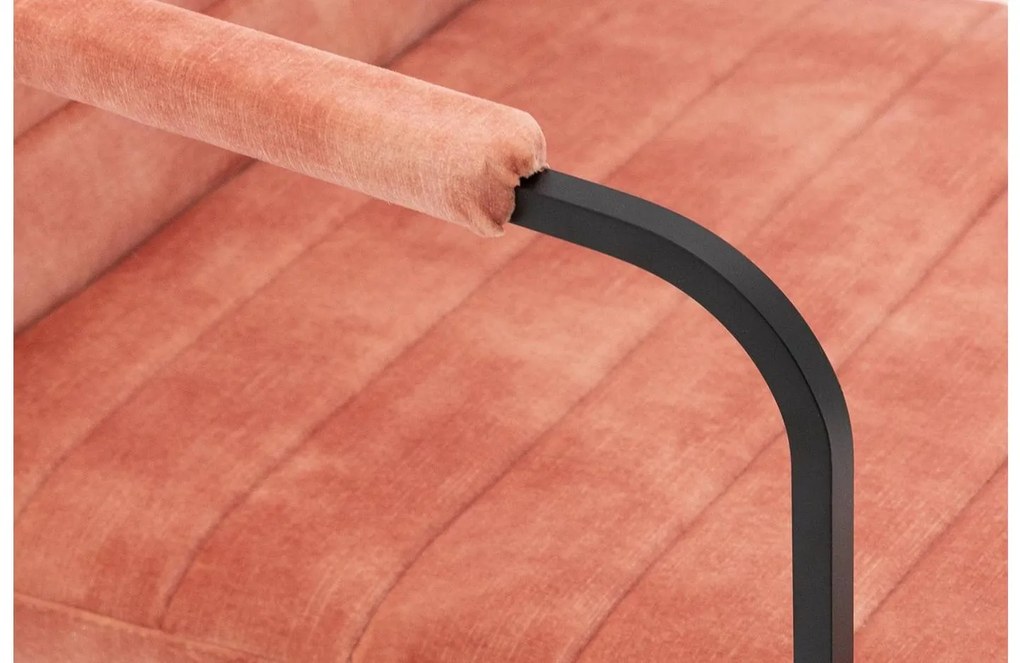 Goossens Eetkamerstoel Arco roze velvet stof met armleuning, elegant chic