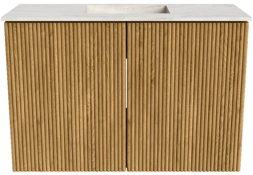 Mondiaz Joya DLux 60cm toiletmeubel oak met wastafel faye midden zonder kraangat ostra