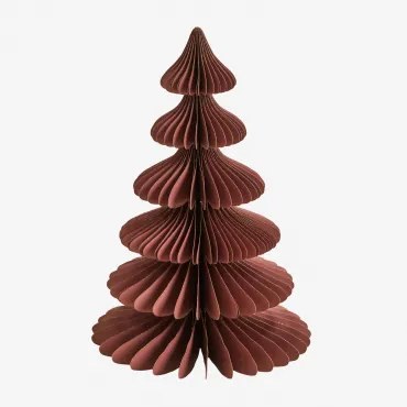 Pack Van 2 Kerstbomen Van Papier Navira Rood Cederhout Met Gouden Rand & ↑30 Cm - Sklum