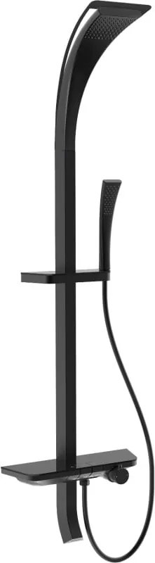 Mexen Sonic opbouw douche set met regendouche en kraan, zwart - 78110-70