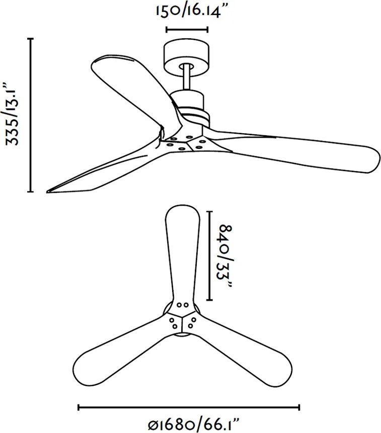 Plafond ventilator Propellor Lantau LARGE