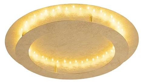 Art Deco plafondlamp goud/messing 50 cm incl. LED - Belle Art Deco rond Binnenverlichting Lamp