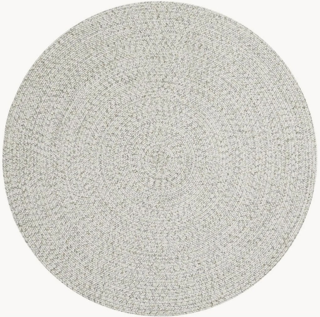 Rond in- & outdoor laagpolig vloerkleed Trenzado