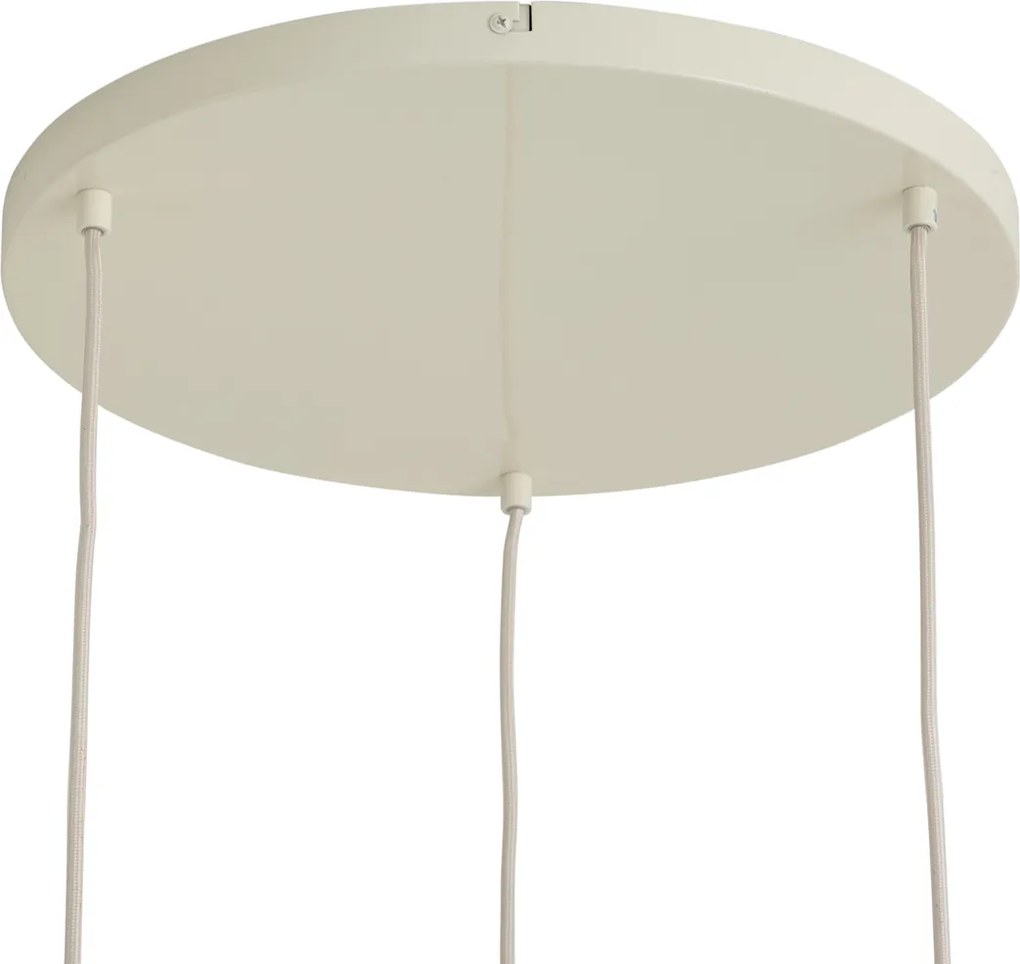 Retro hanglamp beige met metalen kap 3-lichts - Ophelia