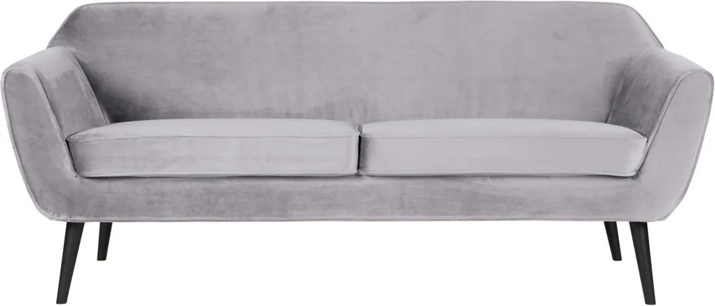 Woood Rocco sofa 187 cm fluweel lichtgrijs - Katoen polyester - Woood - Industrieel & robuust