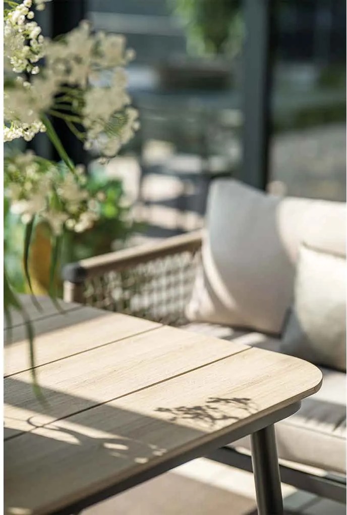 Garden Impressions Lagan lounge dining tafel 160x90 cm - light teak vironwood