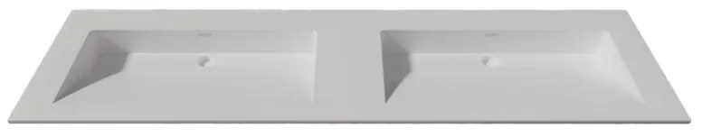 Lambini Designs Flora solid surface wastafel 160cm zonder kraangaten wit mat