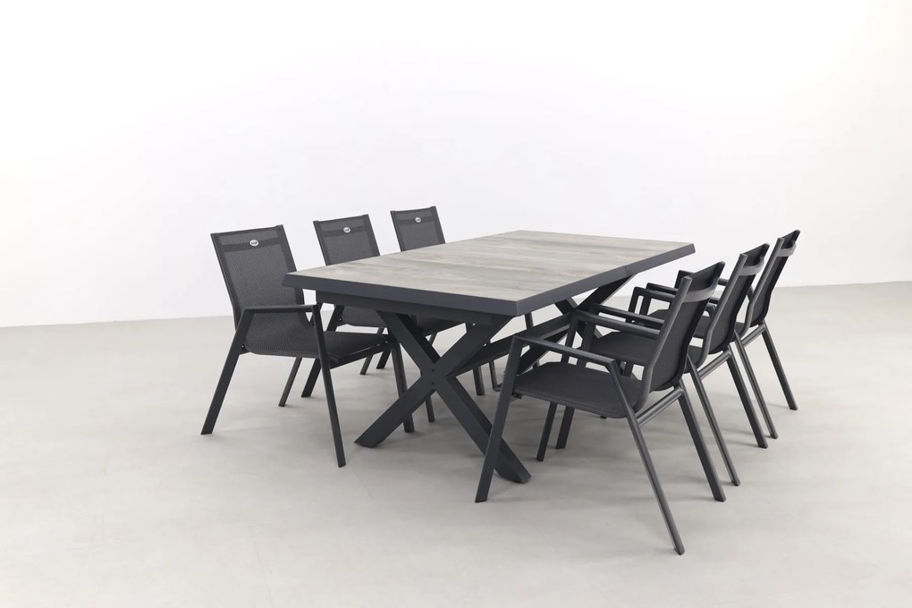 Hartman Napoli/Ottowa 205-265x100 cm. - 7-delige stapelbare tuinset