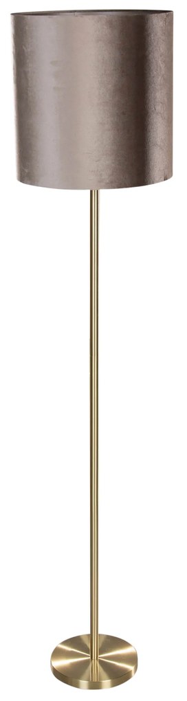 Vloerlamp messing met velours kap taupe 40cm - Simplo