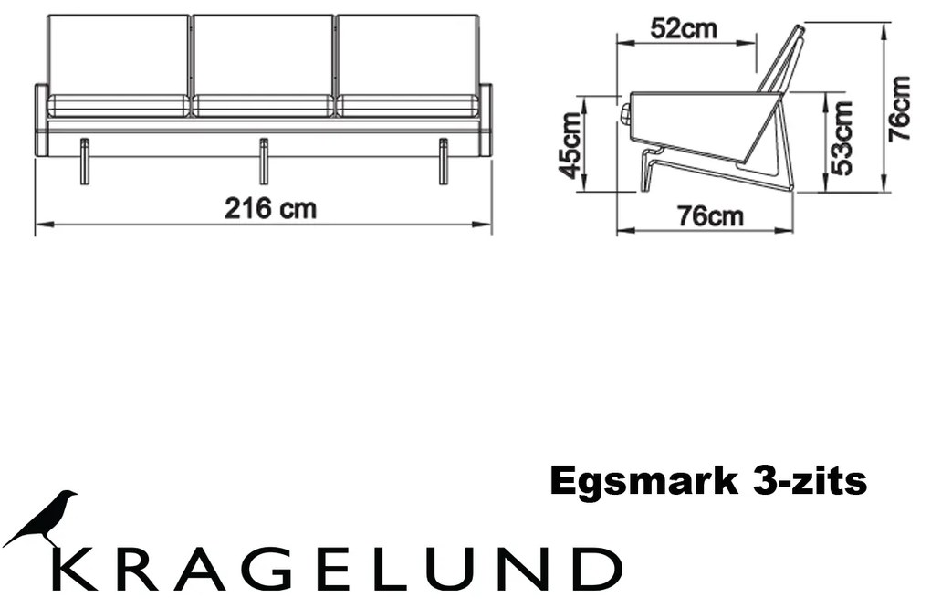 3-zits Bank Scandinavische Stijl K200