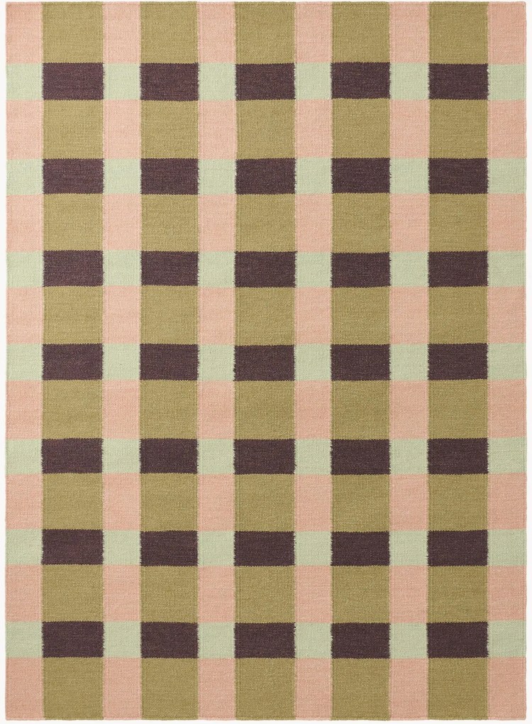 Handgeweven wollen laagpolig vloerkleed Teressa