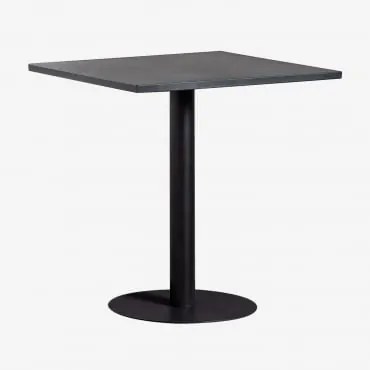 Vierkante metalen tuintafel (70x70 cm) Mizzi Zwart - Sklum