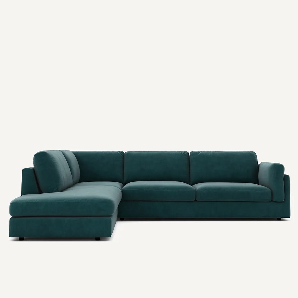 Hoekslaapbank met longchair van badstof, César