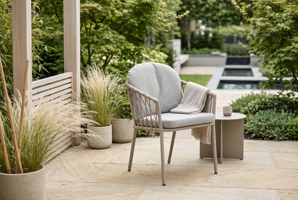 Tuinset Ronde Tuintafel 6 personen 150 cm Rope Zand/Beige Lifestyle Garden Furniture Morano/Arancia