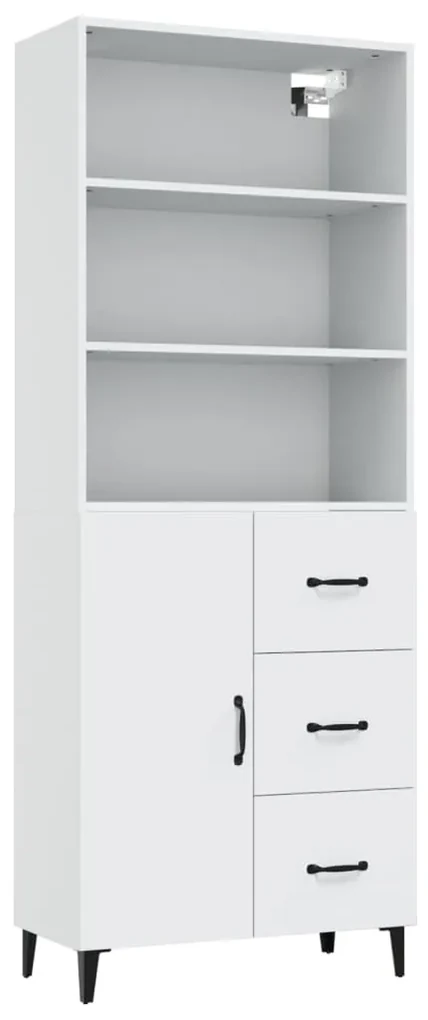 vidaXL Hoge kast bewerkt hout wit