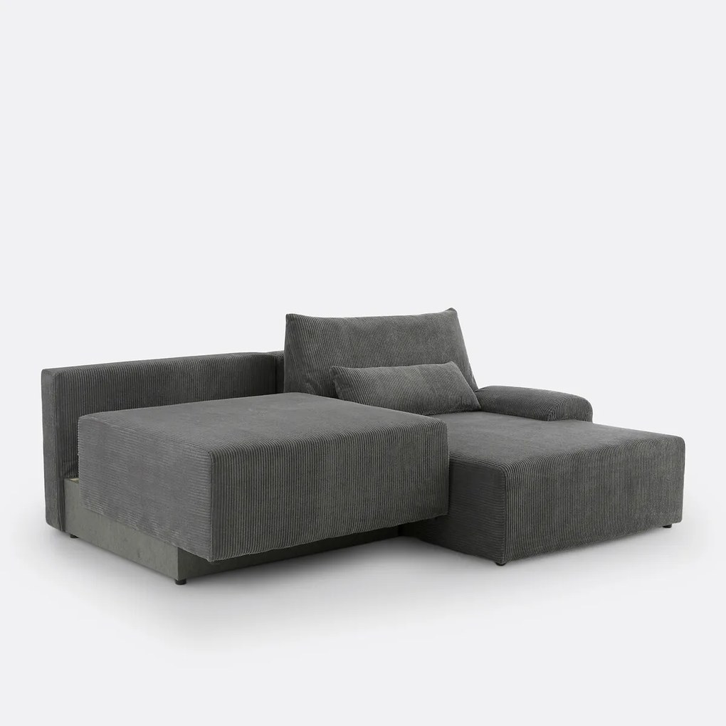 Hoekbank met koffer, ribfluweel, MAONA