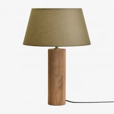 Carolina Mangohouten Tafellamp Mangohout & Saliegroen Ø40 Cm Monaco - Sklum