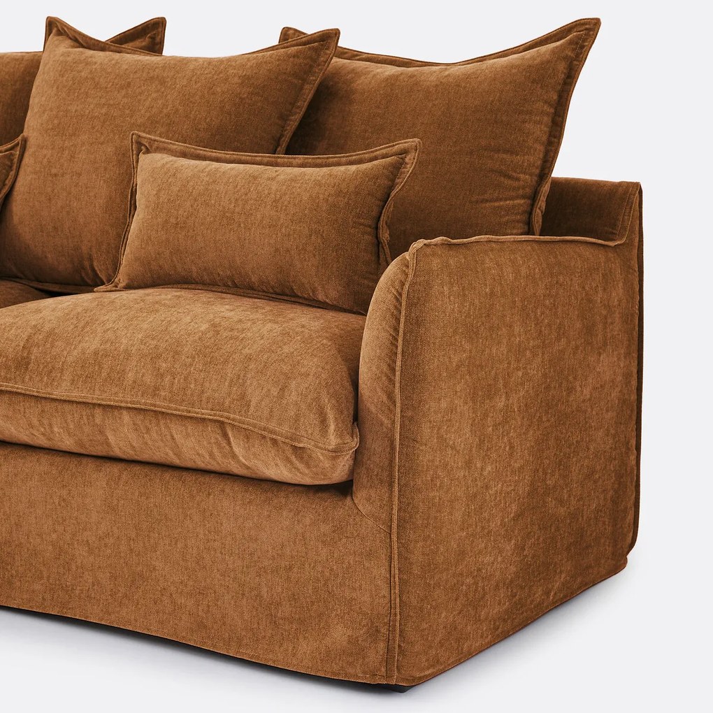 Hoekbank links, omvormbaar, afneembare hoes, 4-zits, gemêleerd polyester, ODNA