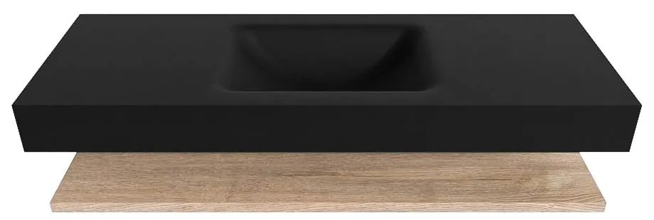 Zaro Alan badmeubel 130cm met planchet washed oak en vrijhangende wastafel cloud midden 1 kraangat urban