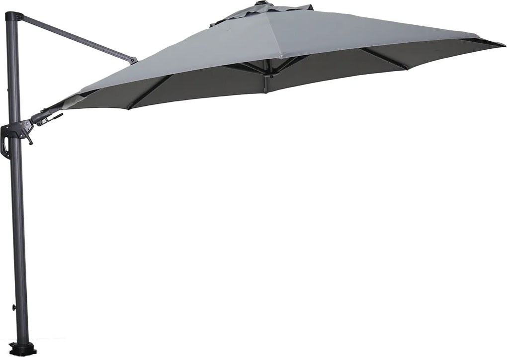 Garden Impressions Hawaii zweefparasol Ø350 cm - frame carbon black - licht grijs doek