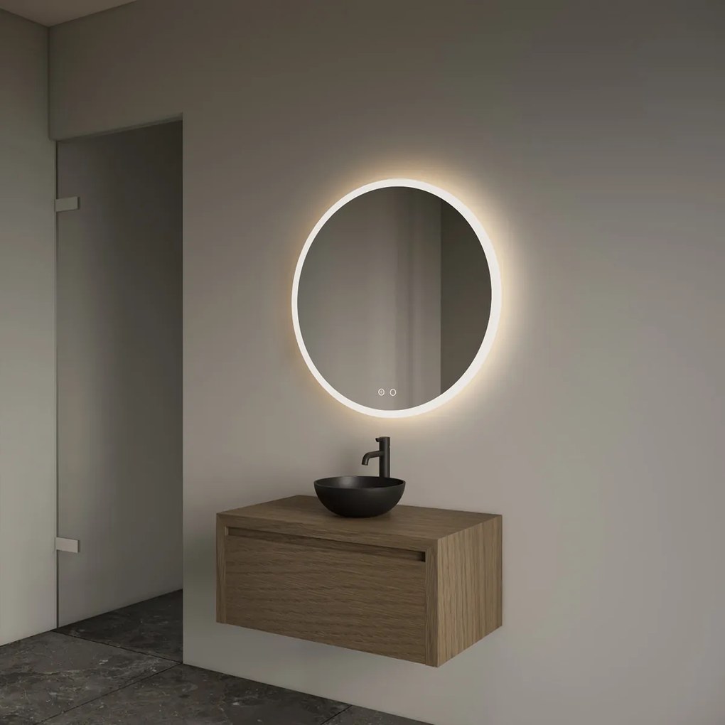 Gliss Design Ares badmeubel 80cm ash gray met zwarte waskom