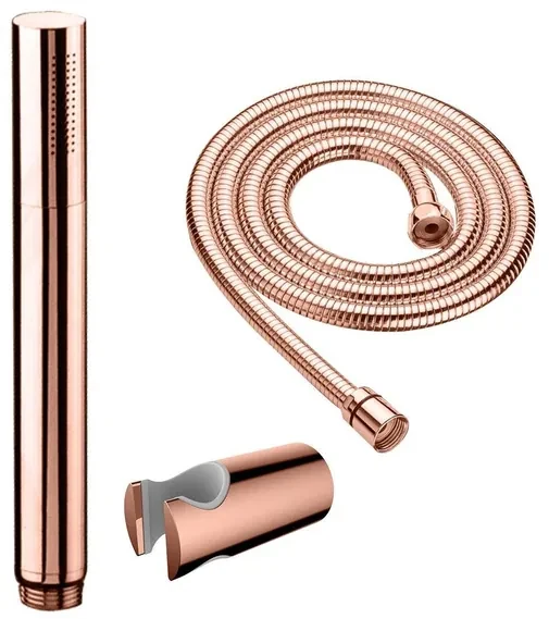 Best design Lyon handdoucheset met staaf handdouche doucheslang en handdouchehouder rosé goud mat sw353548/sw353559/sw452703/
