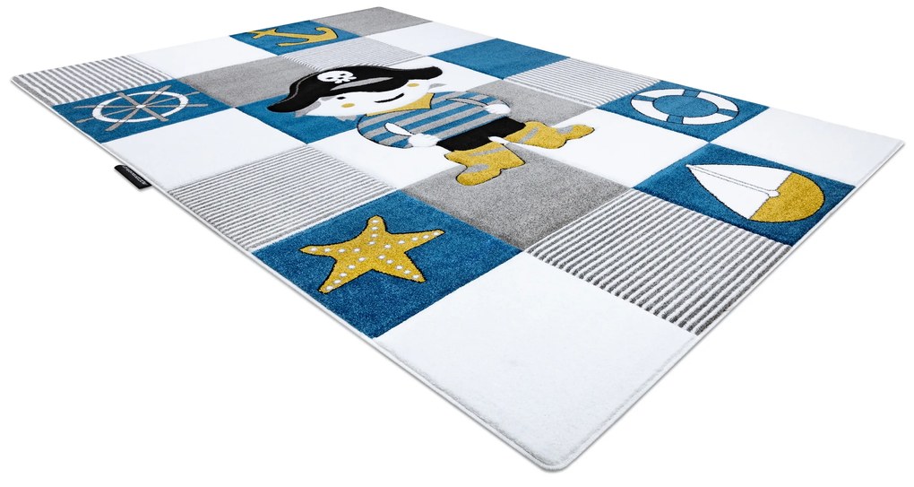 Tapijt PETIT CORSAIR PIRAAT SCHIP BOOT ANKER blauw