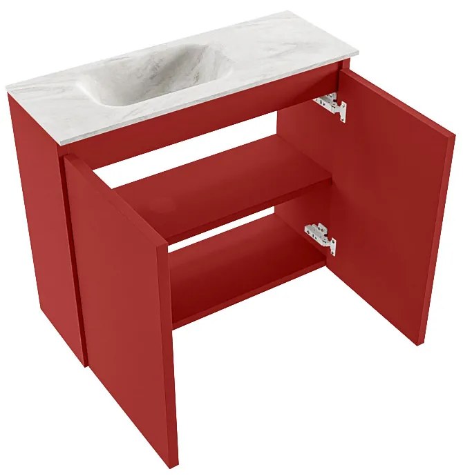 Mondiaz Ture DLux toiletmeubel 60cm fire met wastafel ostra links met kraangat