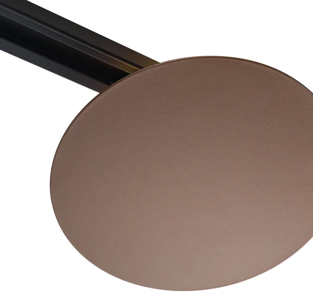 Moderne plafondlamp brons voor railsysteem 1-fase 2-lichts - Iconic Pulley