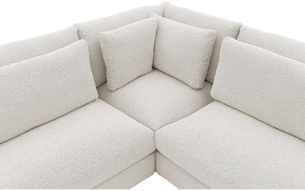 Goossens Hoekbank Odette beige, stof, 1,5-zits, stijlvol landelijk