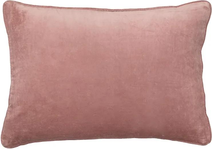 Kussen roze, velvet Blush, groot Met binnenkussen 70 x 50 cm