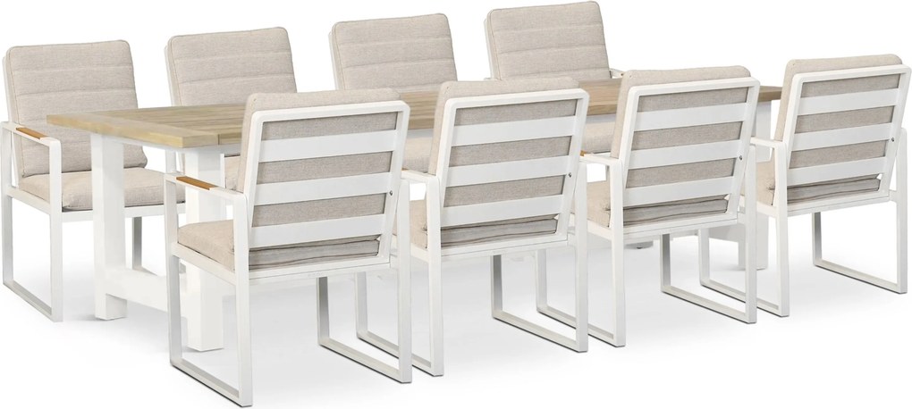 Tuinset 8 personen 300 cm Aluminium Wit Lifestyle Garden Furniture Alessio/Los