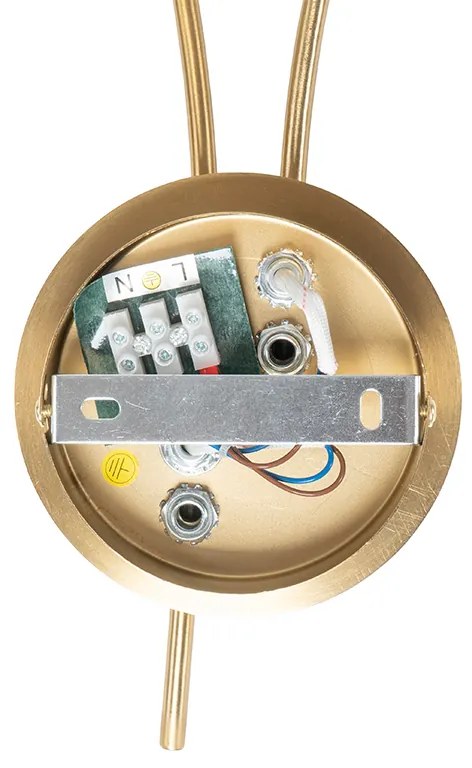 Moderne wandlamp goud 2-lichts met smoke glas - Athens