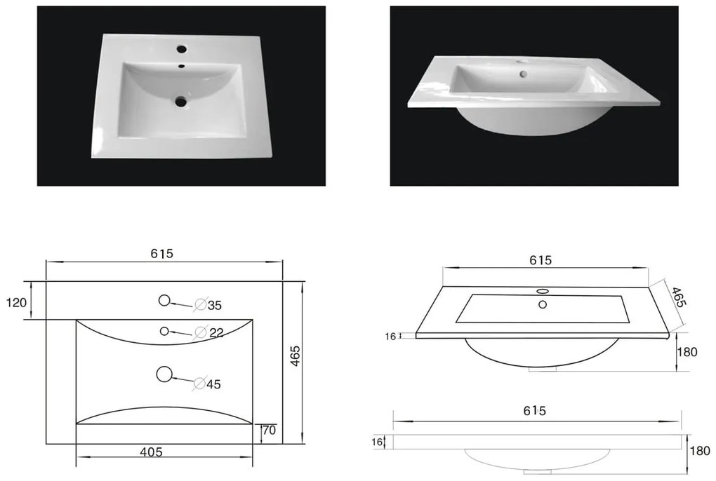Saniclear Ophelia dubbel Badkamermeubel 150cm 2 kraangaten beton