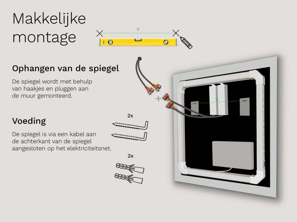 SMART spiegel met LED verlichting M5 + SmartScreen with Google TV