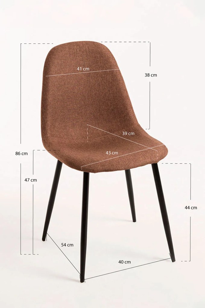 Set van 4 Zwarte Teok Stoffen Stoelen