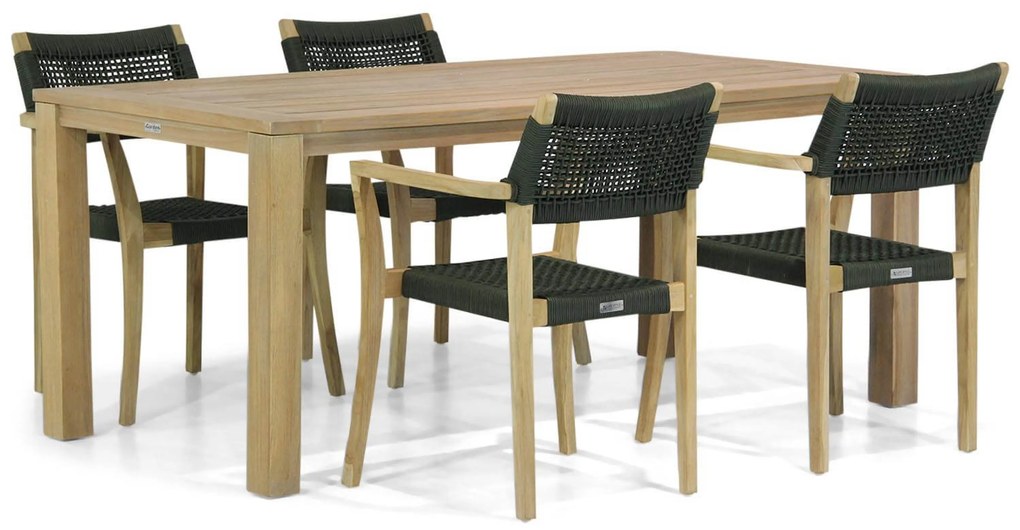 Tuinset 4 personen 200 cm Rope Groen Lifestyle Garden Furniture Dallas/Brighton